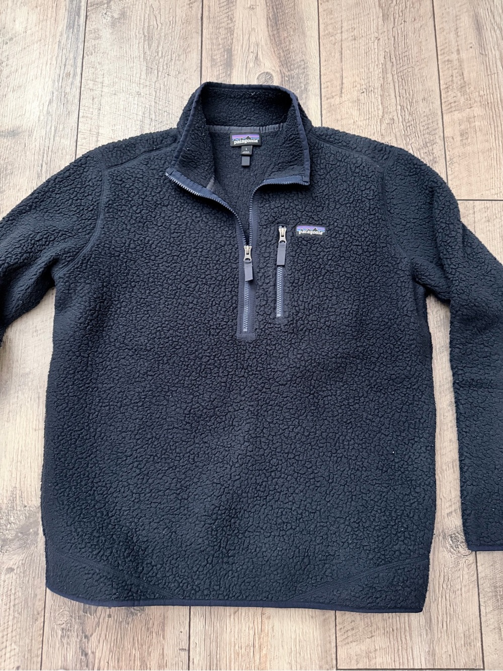 Patagonia Men’s Blue Sherpa Quarter-Zip Pullover Large